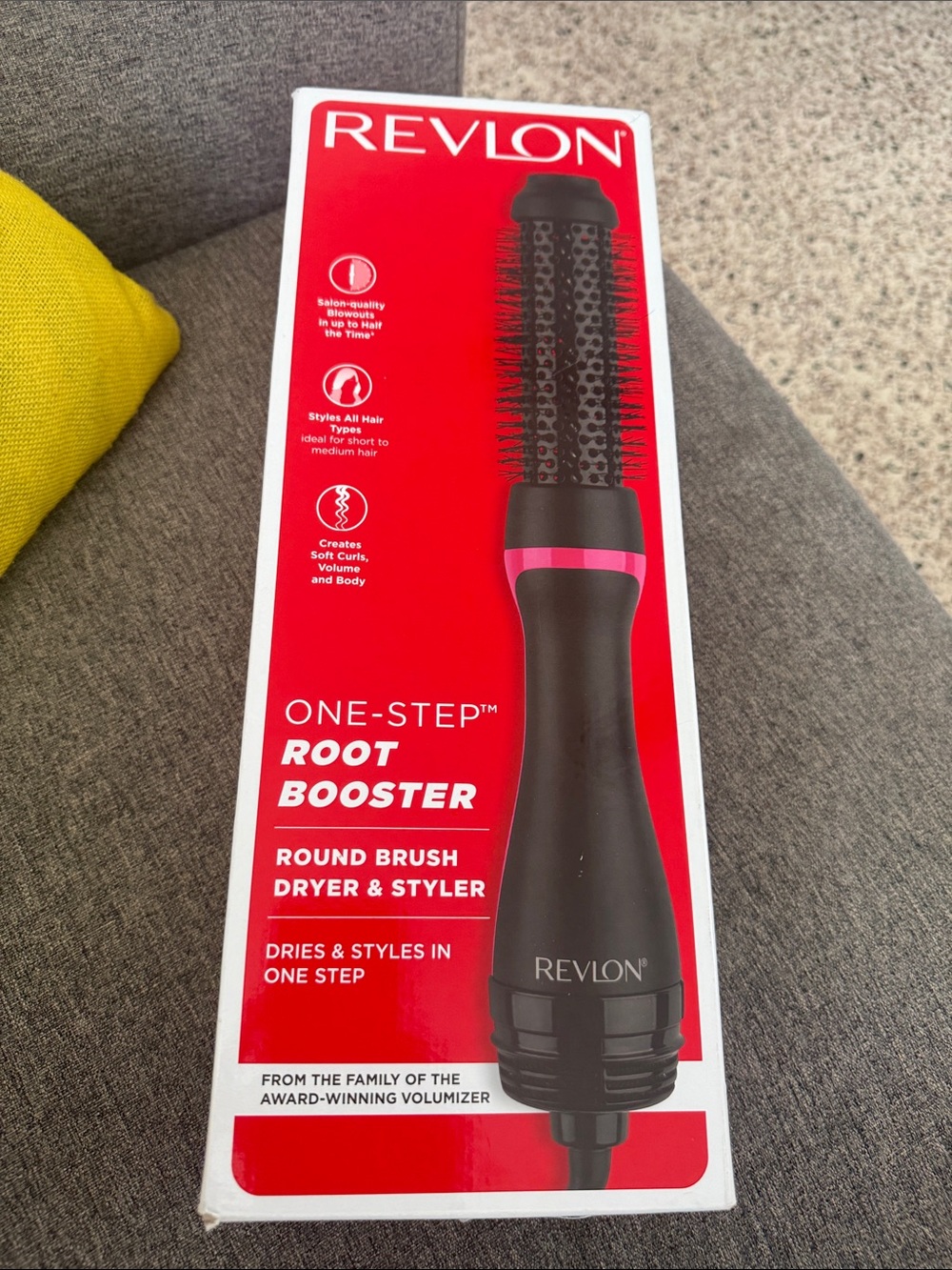 NEW Revlon One-Step Root Booster Round Brush Hair Dryer & Styler
